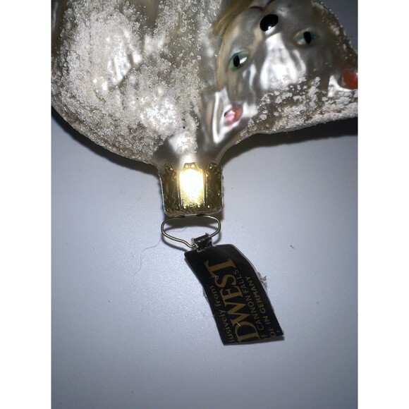 Midwest Blown Glass Christmas Ornament White Kitty Curled Up - Picture 6 of 7